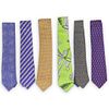 (6 Pcs) Hermes Silk Necktie Group - Assorted Pattern