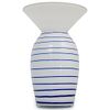 Murano White and Blue Spiral Art Glass Vase