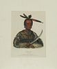 Thomas L. McKenney (1785-1859, American) and James Hall (1793-1868, American), "To-Ka-Con, A Sioux Chief," 19th c., handpainted lithograph, originally