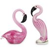 (2 Pc) Mid Century Murano Art Glass Flamingo Figurines