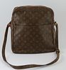 Louis Vuitton Brown Monogram Coated Canvas GM Marceau Shoulder Bag, the exterior with a front half pocket and coated canvas adjustable strap, the top 