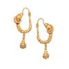 ARCHAEOLOGICAL REVIVAL, YELLOW GOLD EARRINGS