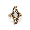 ART NOUVEAU, YELLOW GOLD AND OPAL RING