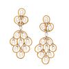 BUCCELLATI, BICOLOR GOLD AND CULTURED PEARL CONVERTIBLE EARCLIPS