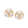 TIFFANY & CO., PALOMA PICASSO, YELLOW GOLD AND CULTURED MABE PEARL EARCLIPS