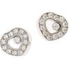 PAIR OF STUD EARRINGS WITH DIAMONDS IN 18K WHITE GOLD, CHOPARD, HAPPY DIAMONDS COLLECTION 26 Brilliant cut diamonds