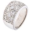 RING WITH DIAMONDS IN 18K WHITE GOLD 81 Brilliant cut diamonds ~1.10 ct. Weight: 11.7 g. Size: 7 ½