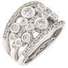 RING WITH DIAMONDS IN 14K WHITE GOLD 46 Brilliant cut diamonds ~0.75 ct. Size: 7
