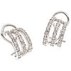 PAIR OF EARRINGS WITH DIAMONDS IN 14K WHITE GOLD 60 Brilliant cut diamonds ~0.60 ct. Weight: 6.3 g