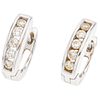 PAIR OF EARRINGS WITH DIAMONDS IN 18K WHITE GOLD 10 Brilliant cut diamonds ~0.25 ct. Weight: 2.7 g