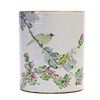 A CHINESE FAMILLE ROSE BIRDS AND FLOWERS BRUSHPOT