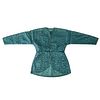 A TEAL-GROUND EMBROIDERED LADY'S ROBE