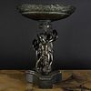 Italian Bronze and Black Marble Bacchanalian Figural Tazza