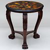 Regency Rosewood and Faux Painted Specimen Marble Top Center Table
