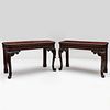 Pair of George IV Carved Mahogany Console Tables, Scottish