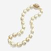 A South Sea baroque cultured pearl, diamond, and eighteen karat gold necklace