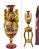 A Fine Hand Painted Royal Vienna Figural Vase, Signed