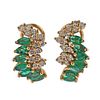 14k Gold Emerald Diamond Earrings