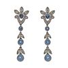 Tiffany & Co Garland Platinum Aquamarine Diamond Earrings 