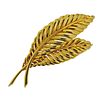 Large 14k Gold Feather Brooch Pin