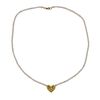 18k Gold Pearl Diamond Heart Pendant Necklace