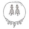18k Gold Diamond Necklace Earrings Set 