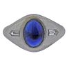 Art Deco Platinum Sapphire Diamond Gypsy Ring