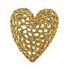 1970s 18K Gold Diamond Heart Slide Pendant Brooch