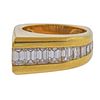 18k Gold Emerald Cut Diamond Ring