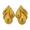 Henry Dunay 18k Gold Hammered Earrings