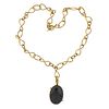 Faraone Mennella 18K Gold Onyx Diamond Pendant Necklace