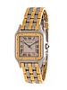 CARTIER, STAINLESS STEEL AND YELLOW GOLD REF. 187949 'PANTHERE' WRISTWATCH