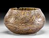 8th C. Islamic Gilt Glass Bowl w/ Arabic Script & Birds