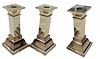 Set of 3 Silver-plated Candle Holders by LUNT
