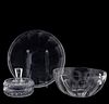 3PC BACCARAT COLORLESS CRYSTAL GROUP OF TABLEWARE