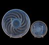TWO PIECES OF R. LALIQUE MOLDED OPALESCENT GLASS