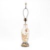 DAUM STYLE CHIPPED ICE FLORAL ENAMEL LAMP