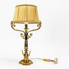 EMPIRE STYLE GILT BRONZE GRIFFIN BASE TABLE LAMP
