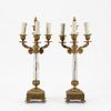 PR., EMPIRE STYLE CRYSTAL AND BRONZE CANDELABRA