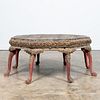 20TH C. INDIAN OCTAGONAL CARVED WOOD LOW TABLE
