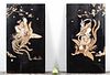PAIR, L. 18TH C. JAPANESE LACQUER FIGURAL PANELS