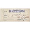 1933 RICHARD E. BYRD Polar Explorer Signed Check 