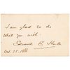October 25, 1886-Dated Autograph Note Signed Edward Everett Hale