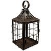 c. 1750 Colonial America Period Large Bird-Cage Style Tin Candle Lantern
