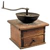c. 1760 Authentic Colonial Period Hand-crank Wood and Iron Coffee Grinder