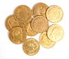 10 France GOLD COINS (20f) 20 Francs