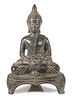 Oriental Bronze Seated Buddha Incense Burner