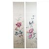 Pair of Chinese Silk Embroidered Panels