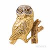 E. Wolfe & Co. 18kt Gold, Colored Diamond, and Diamond Owl Brooch