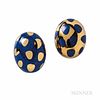 Tiffany & Co., Angela Cummings 18kt Gold and Lapis "Positive-Negative" Earrings